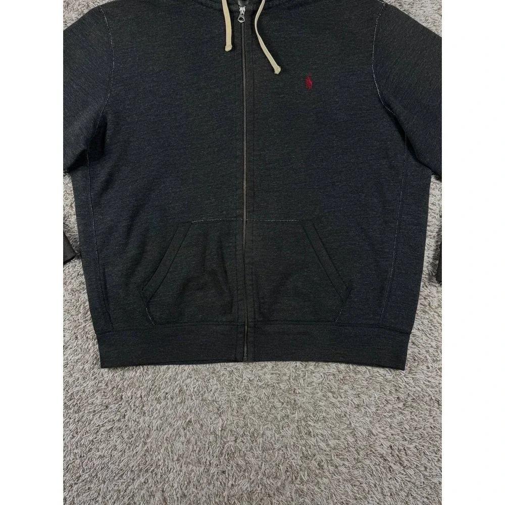 Polo Ralph Lauren Full Zip Hoodie XXL Charcoal Gray Cotton Blend Pony Logo